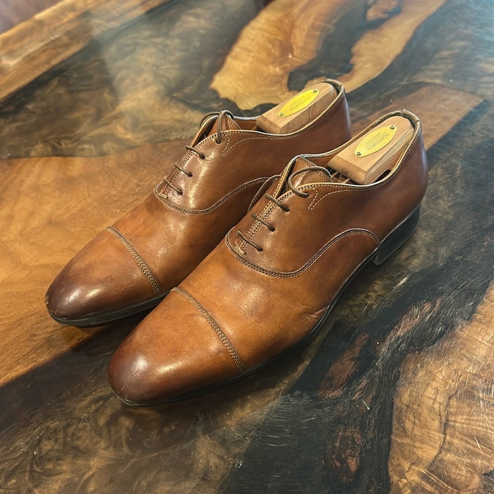 Santoni Brown Leather Shoes Size 9